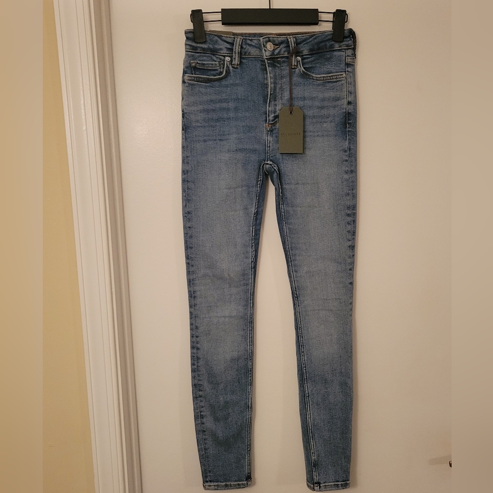 AllSaints Washed Indigo Dax Size Me Jeans, Size Small